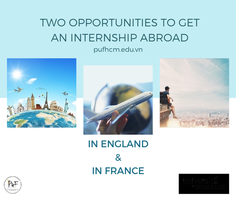 TWO OPPORTUNITIES TO GET AN INTERNSHIP ABROAD